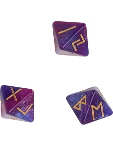 Dado Rúnico 8 Caras SPYMINNPOO - Set de 3 Dados Azul