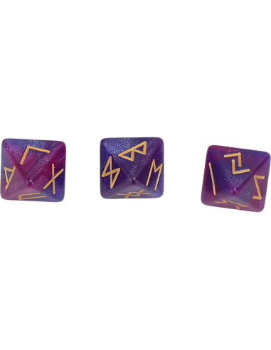 Dado Rúnico 8 Caras SPYMINNPOO - Set de 3 Dados Azul