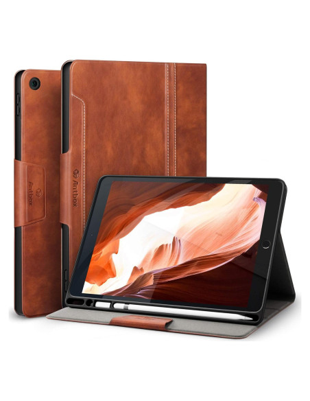 Funda Antbox para iPad 10.2'' 9/8/7 Gen Cuero Vegano Marrón