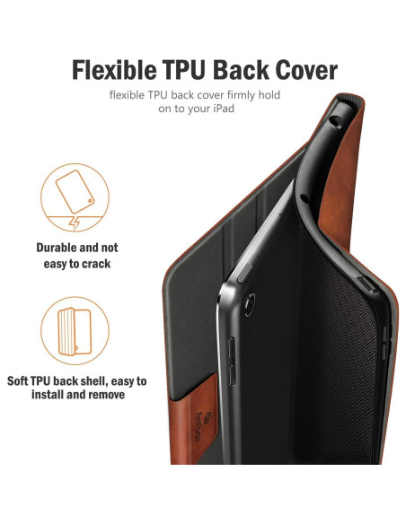 Funda Antbox para iPad 10.2'' 9/8/7 Gen Cuero Vegano Marrón