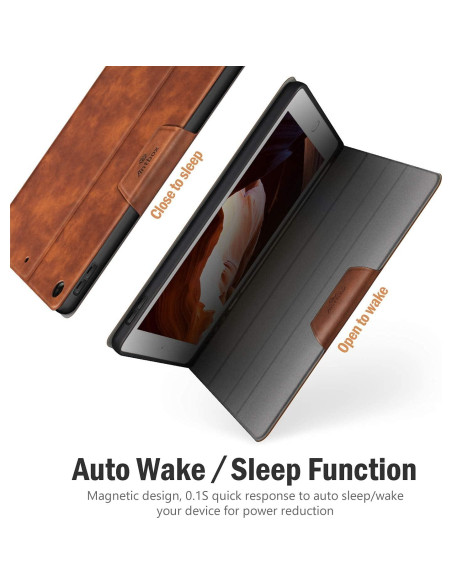 Funda Antbox para iPad 10.2'' 9/8/7 Gen Cuero Vegano Marrón