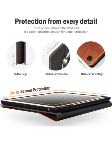 Funda Antbox para iPad 10.2'' 9/8/7 Gen Cuero Vegano Marrón