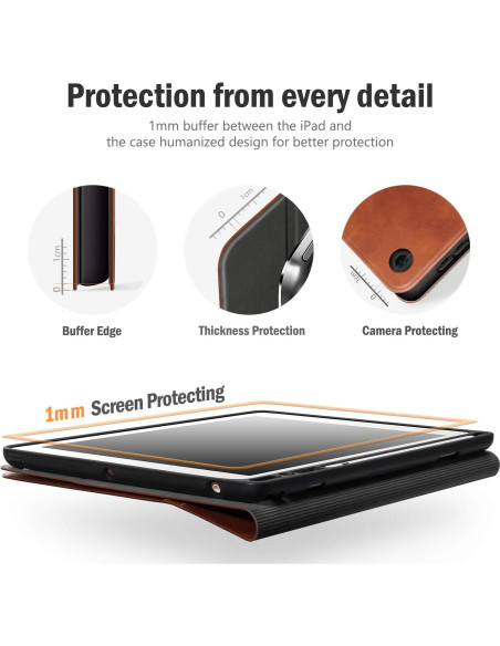 Funda Antbox para iPad 10.2'' 9/8/7 Gen Cuero Vegano Marrón