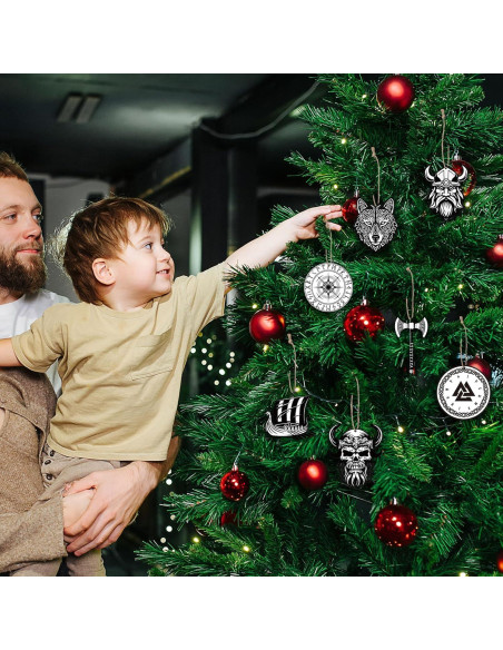 Adornos Colgantes de Navidad Vikingos Woanger 60 Pcs Madera