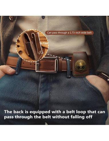 Funda de Cuero Heiluxe para Encendedor con Broche - Hecha a Mano