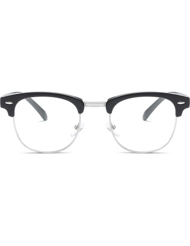Gafas AISSWZBER Semi-Montura Vintage Lente Claro 50mm