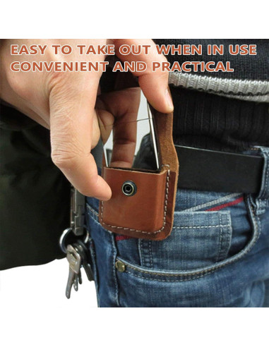 Funda de Cuero Heiluxe para Encendedor con Broche - Hecha a Mano