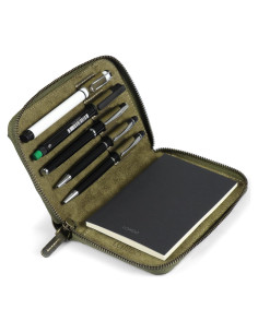 Carpeta de Cuero Genuino Londo con Soporte para Lápiz y Cierre