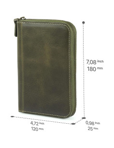 Carpeta de Cuero Genuino Londo con Soporte para Lápiz y Cierre 2