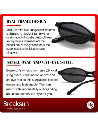 Gafas de sol ovaladas Breaksun B73 UV400 para mujeres