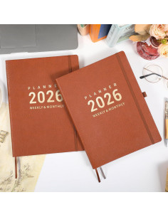 Planificador 2026 Lemome Semanal y Mensual A4 Marrón 2