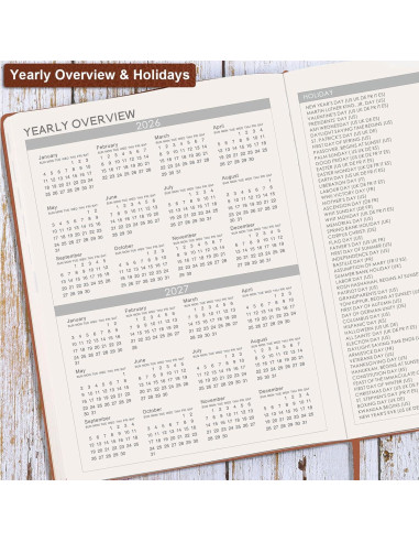 Planificador 2026 Lemome Semanal y Mensual A4 Marrón