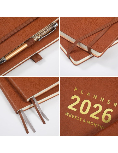 Planificador 2026 Lemome Semanal y Mensual A4 Marrón