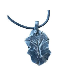 Collar Amuleto Vikingo Algiz Elhaz Yr Hierro Forjado