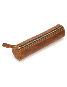 Estuche Cilíndrico de Cuero ECHSRT Marrón - Organizador de Papelería