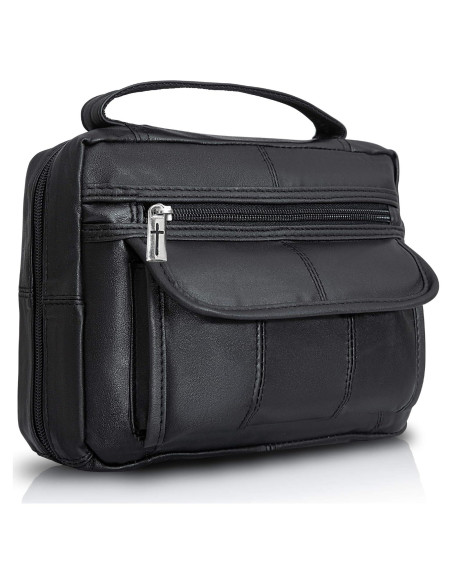 Cubierta de Biblia de Cuero Genuino B&F Embassy Negra