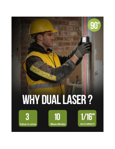 Medidor Láser Dual COROLLATA TZCB120 120m Aluminio Negro 2