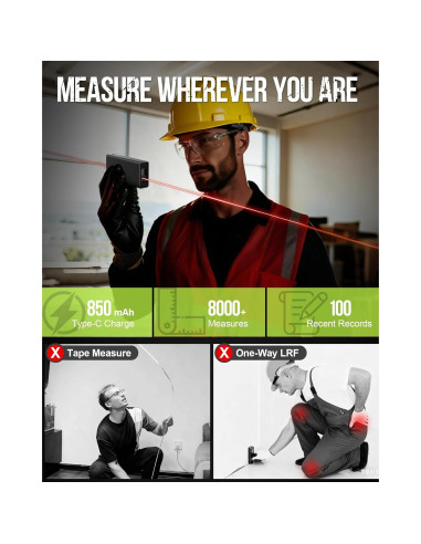 Medidor Láser Dual COROLLATA TZCB120 120m Aluminio Negro