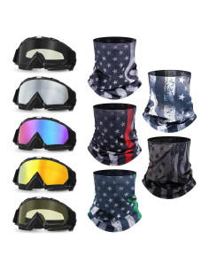 Conjunto Gafas y Máscaras Jecery para Motocicleta 10 Pcs