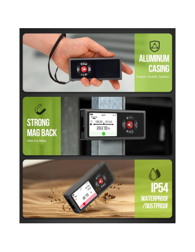 Medidor Láser Dual COROLLATA TZCB120 120m Aluminio Negro