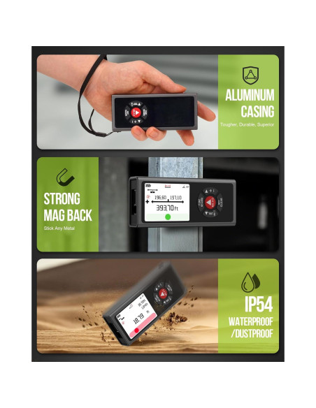 Medidor Láser Dual COROLLATA TZCB120 120m Aluminio Negro