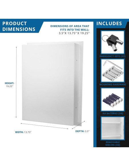 Caja Fuerte Biométrica de Pared Barska AX13030 - 120 Huellas
