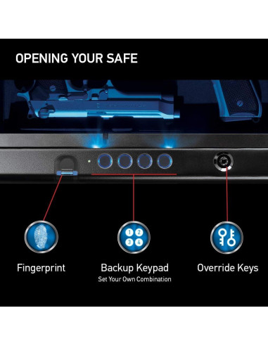 Caja Fuerte Biométrica SentrySafe QAP2BLX para 2 Pistolas