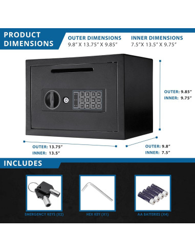 Caja Fuerte Digital Barska 16.1L con Teclado y Llaves