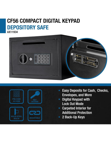 Caja Fuerte Digital Barska 16.1L con Teclado y Llaves