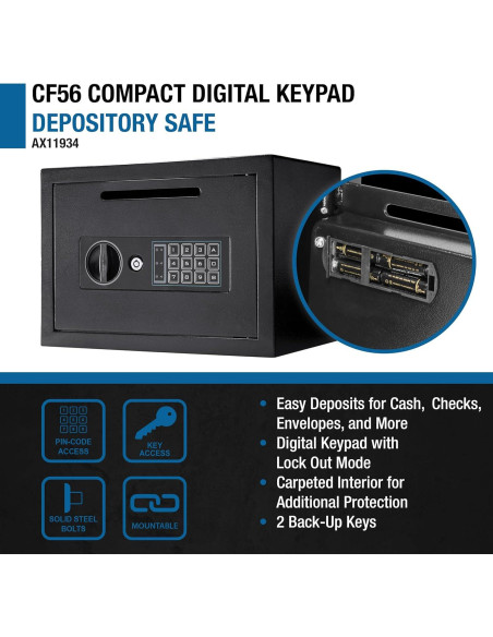 Caja Fuerte Digital Barska 16.1L con Teclado y Llaves