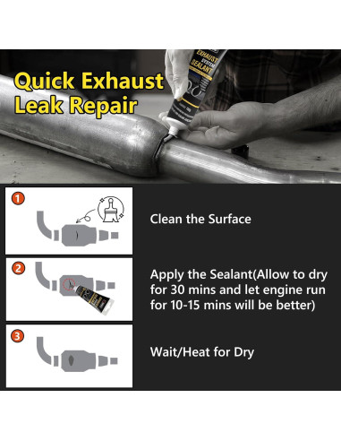 Kit de Reparación de Escape LOCBONDSO 150 g Resistente al Calor
