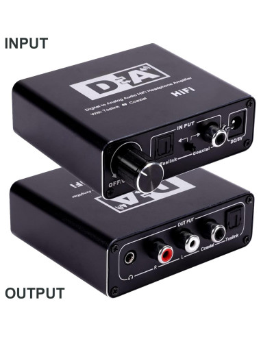 Convertidor de Audio Digital a Analógico LENDAWAY 192KHz RCA 3.5mm