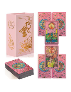 Cartas de Tarot Rosadas LRJRIZZO con Libro de Guía 78 Piezas