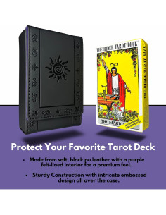Funda de Tarot Luck Lab de Cuero PU Negro - Estándar 2