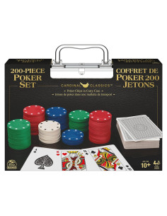Juego de Poker Texas Hold 'Em Spin Master con 200 Fichas y Cartas