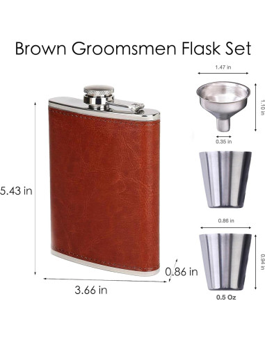 Frasco de Licor 8oz Eiarrnp con Set de Vasos y Embudo