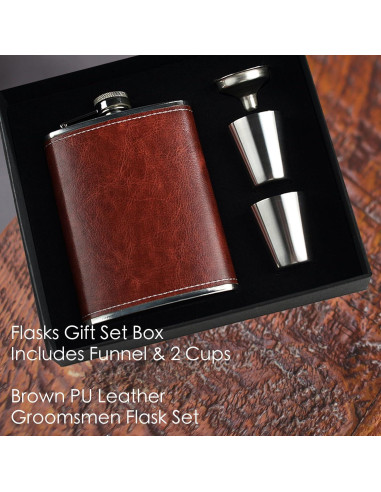 Frasco de Licor 8oz Eiarrnp con Set de Vasos y Embudo