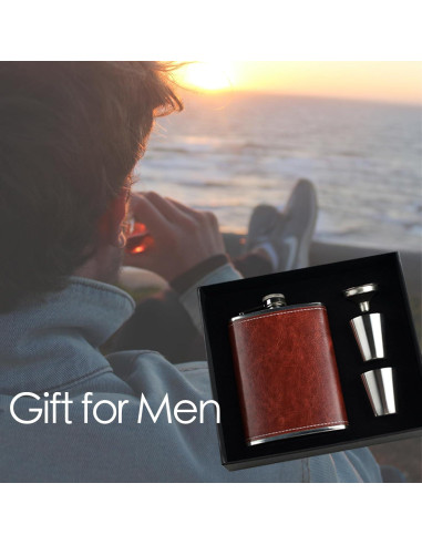 Frasco de Licor 8oz Eiarrnp con Set de Vasos y Embudo