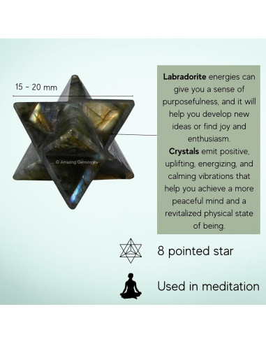 Merkaba de Cristal Labradorita 1.9 cm - Estrella Metafísica