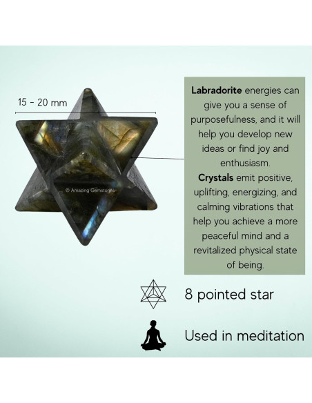 Merkaba de Cristal Labradorita 1.9 cm - Estrella Metafísica