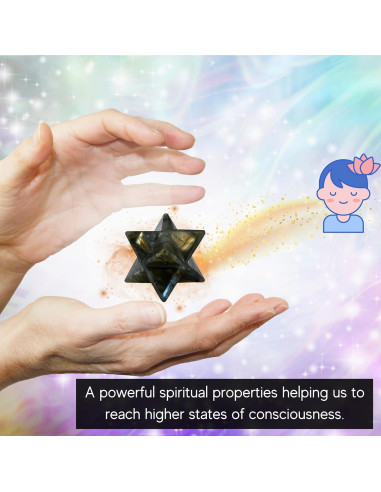 Merkaba de Cristal Labradorita 1.9 cm - Estrella Metafísica