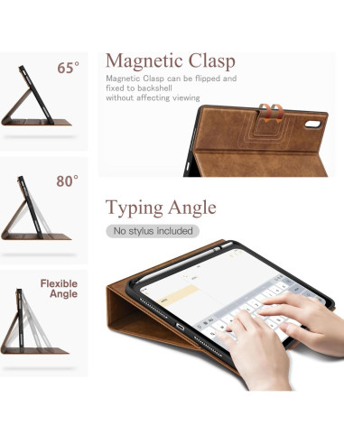 Funda Antbox para iPad 11" y 10.9" Cuero Vegano Marrón