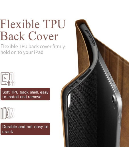 Funda Antbox para iPad 11" y 10.9" Cuero Vegano Marrón