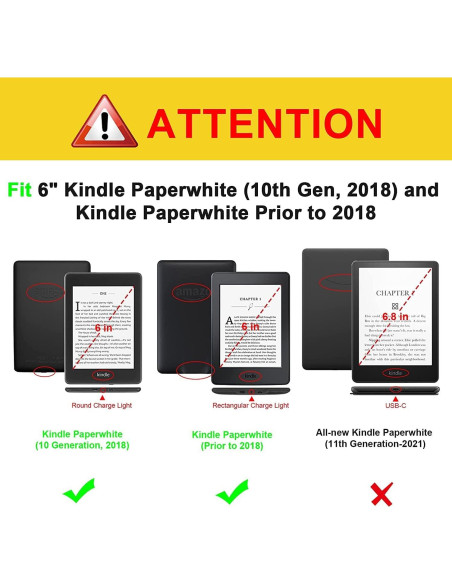 Funda Folio Fintie para Kindle Paperwhite 6" - Cuero Sintético Marrón