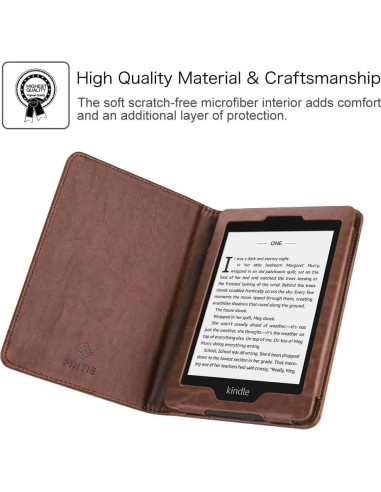 Funda Folio Fintie para Kindle Paperwhite 6" - Cuero Sintético Marrón