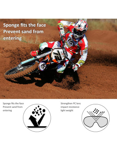 Gafas de Motocross LMAVAG con Lente UV400 y Antideslizante