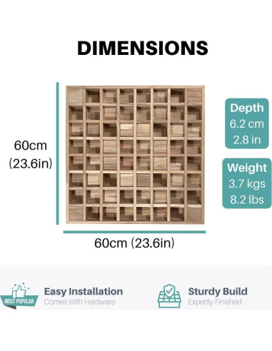 Difusor Acústico de Madera de Pino 60x60cm - PineDiffuser
