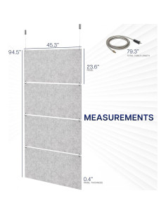 Paneles Acústicos Colgantes VIVO PP-C45G, Absorbente de Sonido 240 cm 2