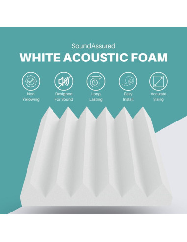 Paneles Acústicos Blancos SoundAssured 30.48x30.48 cm - 2 Piezas