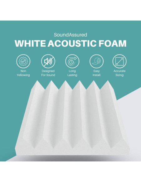 Paneles Acústicos Blancos SoundAssured 30.48x30.48 cm - 2 Piezas